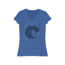 Load image into Gallery viewer, Straight Lines (Dark) - Women's Jersey Short Sleeve V-Neck Tee