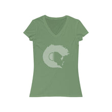 Load image into Gallery viewer, Straight Lines (Light) - Women's Jersey Short Sleeve V-Neck Tee