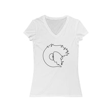 Load image into Gallery viewer, Minimalist (Dark) - Women's Jersey Short Sleeve V-Neck Tee