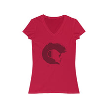 Load image into Gallery viewer, Straight Lines (Dark) - Women's Jersey Short Sleeve V-Neck Tee