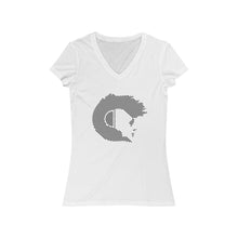 Load image into Gallery viewer, Straight Lines (Dark) - Women's Jersey Short Sleeve V-Neck Tee