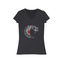 Load image into Gallery viewer, Metal Head - Women&#39;s Jersey Short Sleeve V-Neck Tee
